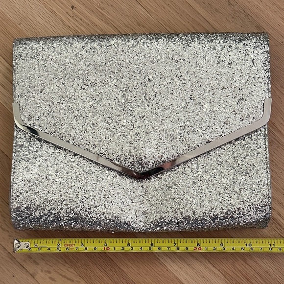 H&M Glitter Silver Glitter Envelope Clutch - Picture 4 of 9